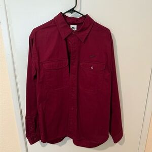 Nike Burgundy Button-Up Shirt
